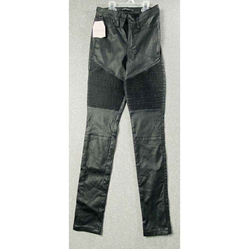 Hammer Jeans Los Angeles Black Moto PU  Pants Size 0 NWT